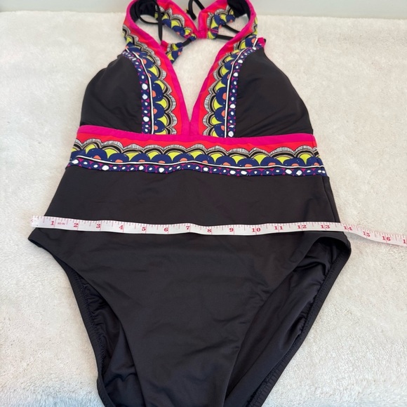 Trina Turk Tanzania Scarf Plunge One Piece size 6 - Picture 10 of 11